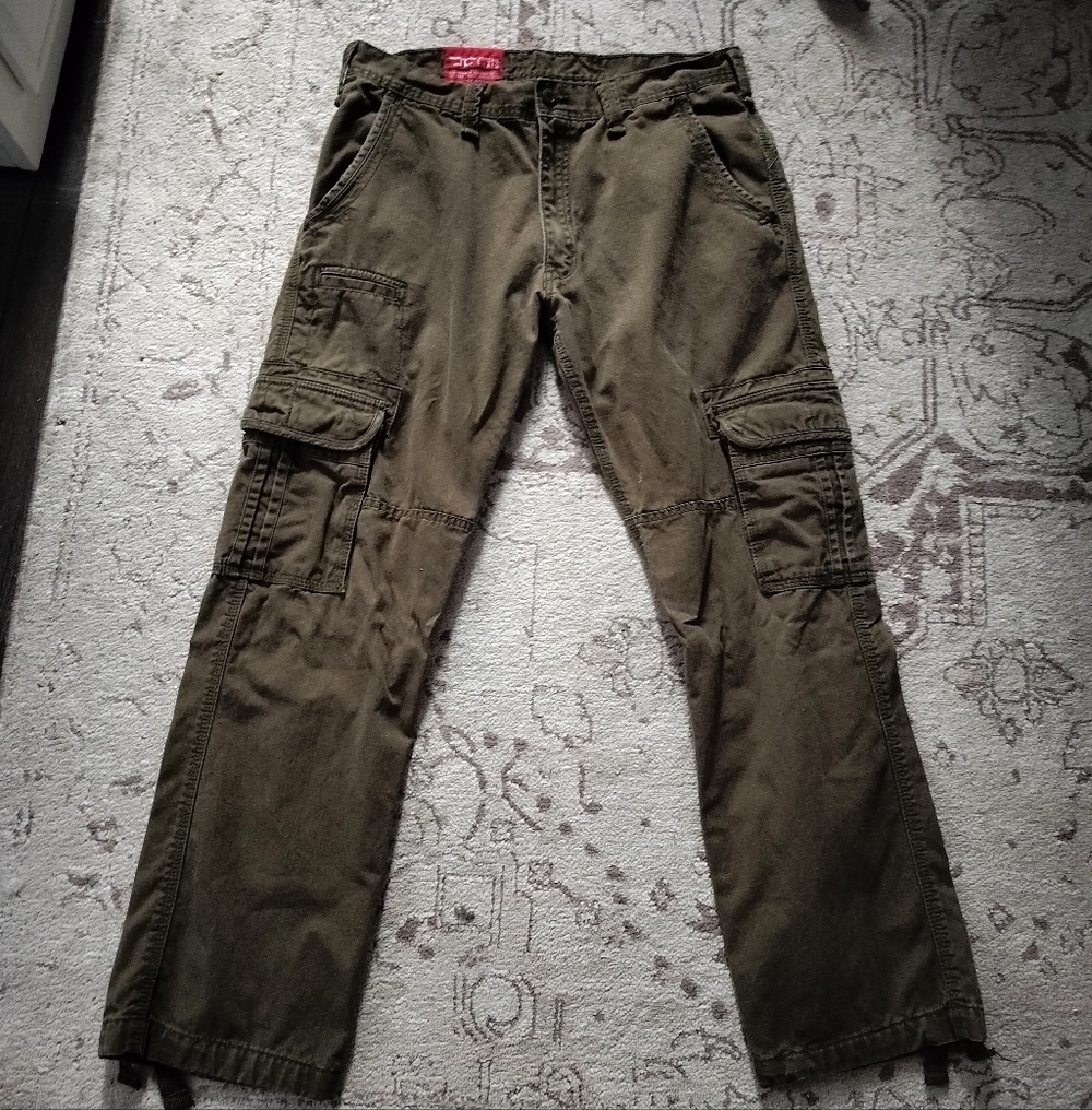Jordan Craig Army Green Cargo Pants 34/32 - Picture 2 of 9